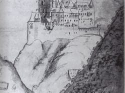 Karlštejn na rytině z roku 1720.