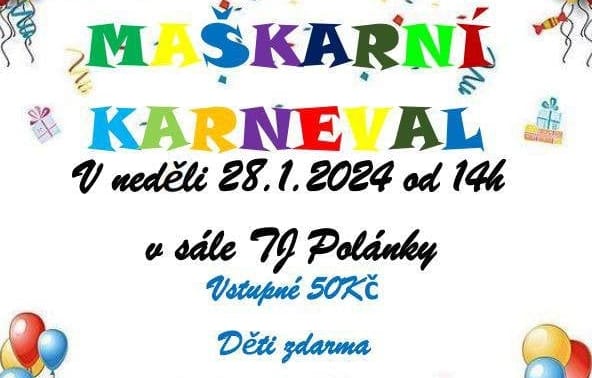 Dětský maškarní karneval v Polánce