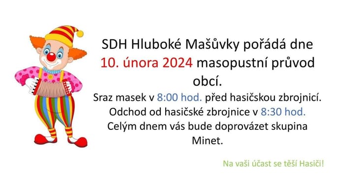 Masopustní průvod v Hlubokých Mašůvkách