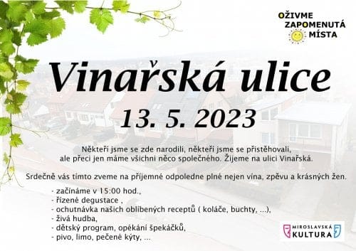 Vinařská ulice Miroslav