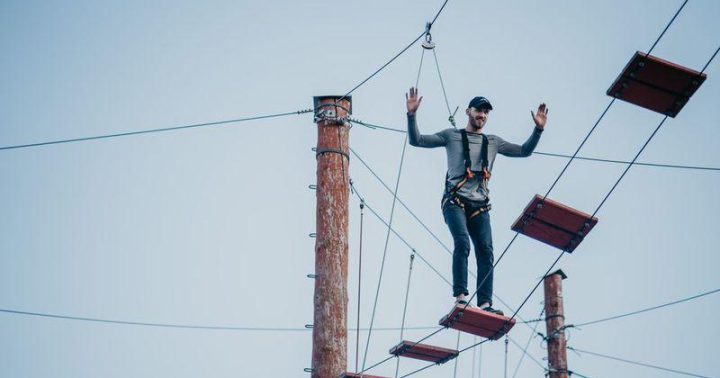 Lanové centrum - neomezené lezení + adrenalinová houpačka