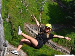 Zip line podél přehradní hráze Labská - Špindlerův Mlýn